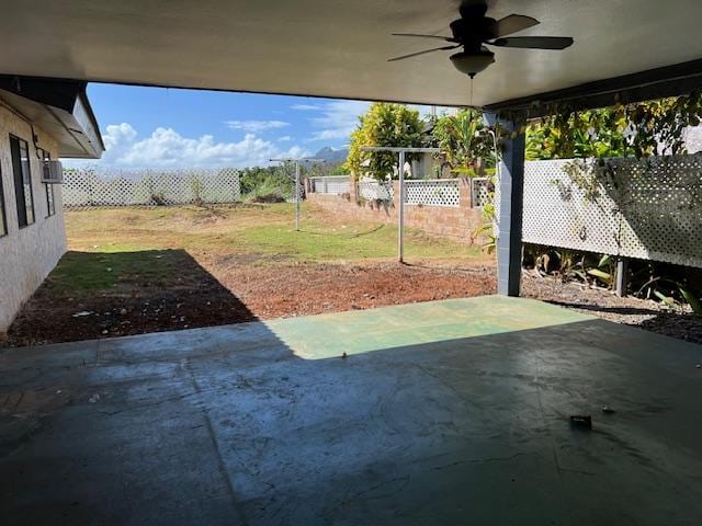 view of patio / terrace with ceiling fan