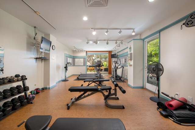 exercise room featuring a wealth of natural light