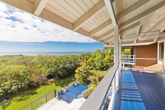 balcony with a water view