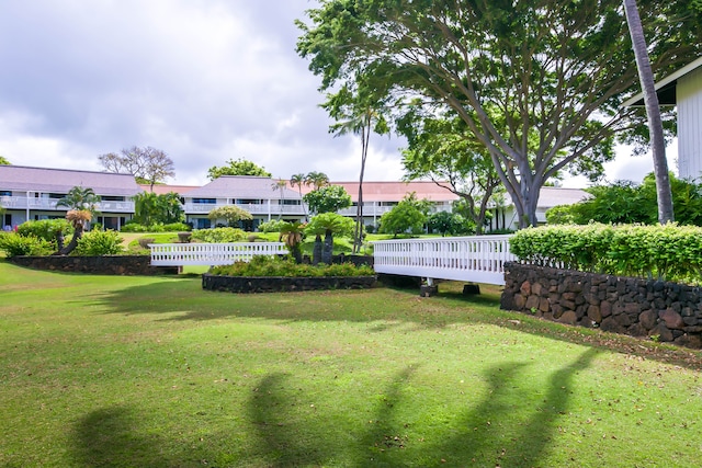 view of community featuring a yard