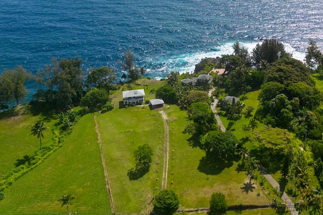 bird's eye view with a rural view and a water view