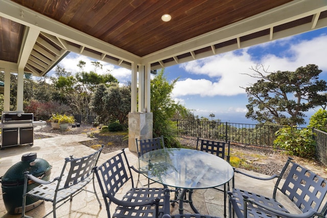 view of patio featuring grilling area