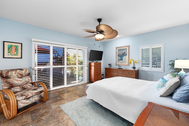 bedroom with ceiling fan