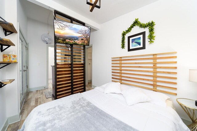 bedroom featuring light hardwood / wood-style flooring