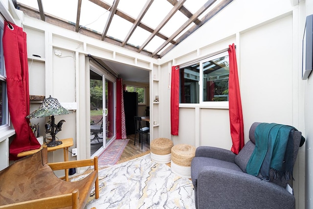 interior space featuring lofted ceiling