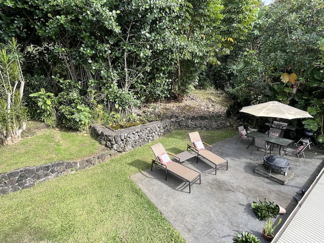 view of yard with a patio