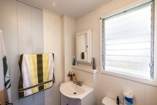 bathroom with vanity and toilet