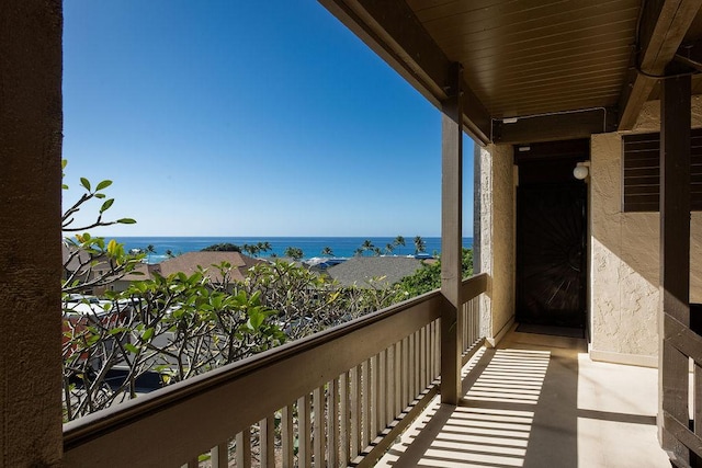 balcony with a water view