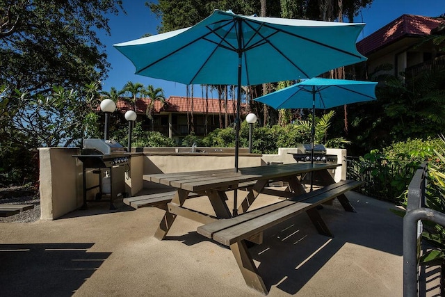 view of patio / terrace with area for grilling and grilling area