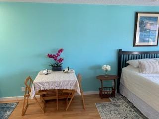 bedroom featuring wood-type flooring