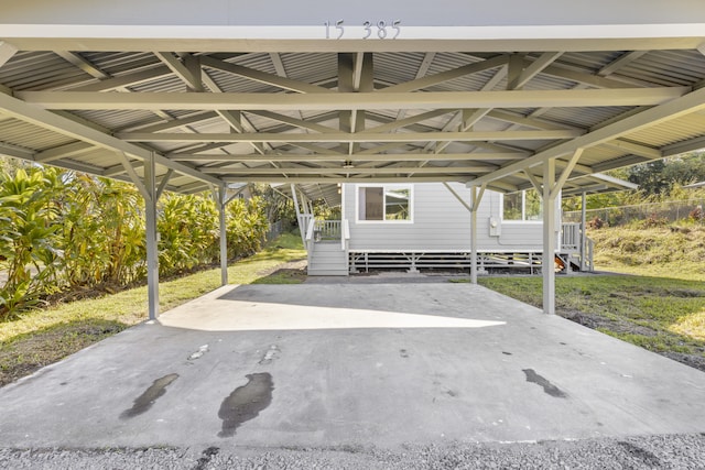 view of car parking featuring a carport