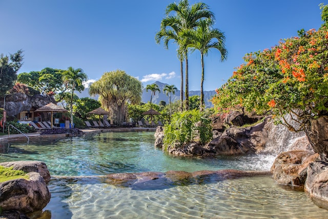 water view with a gazebo