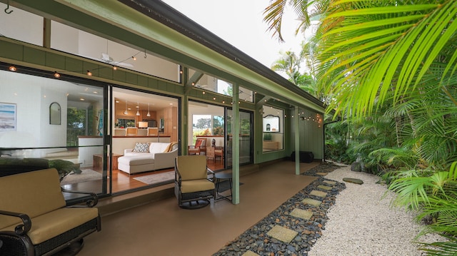 view of patio with an outdoor living space