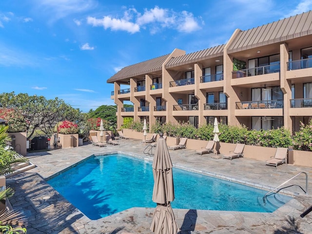 view of pool with a patio area