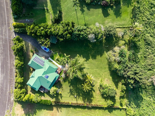 aerial view with a rural view