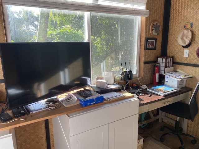 home office featuring a healthy amount of sunlight