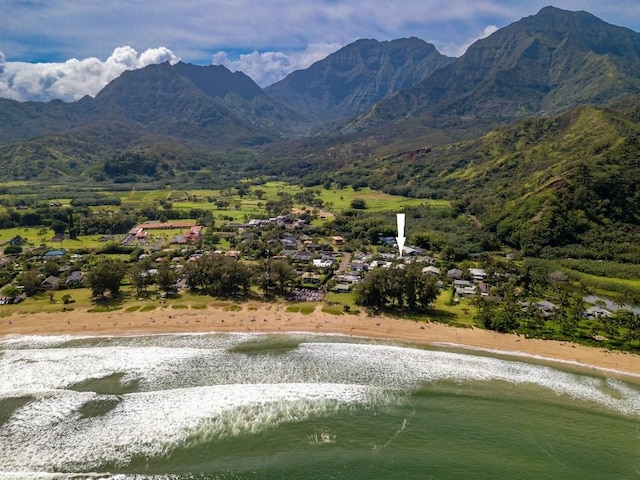 view of mountain feature with a water view