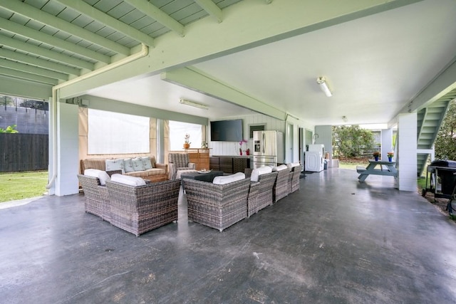 view of patio / terrace with an outdoor living space