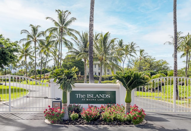 view of community sign