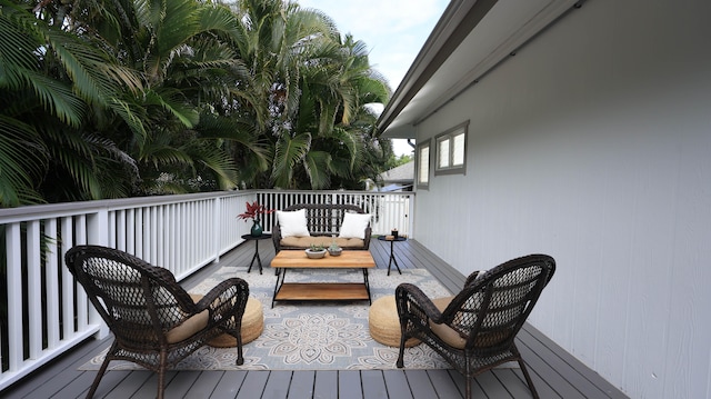 deck with outdoor lounge area