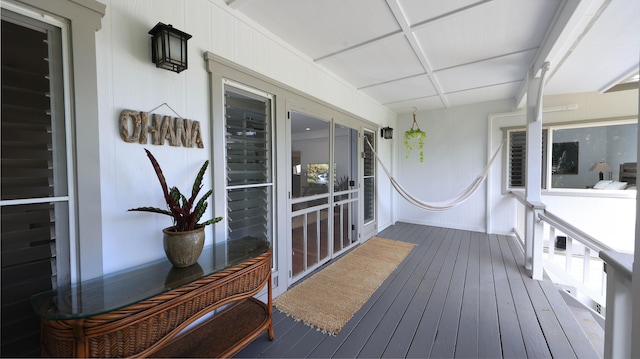 wooden deck with a porch