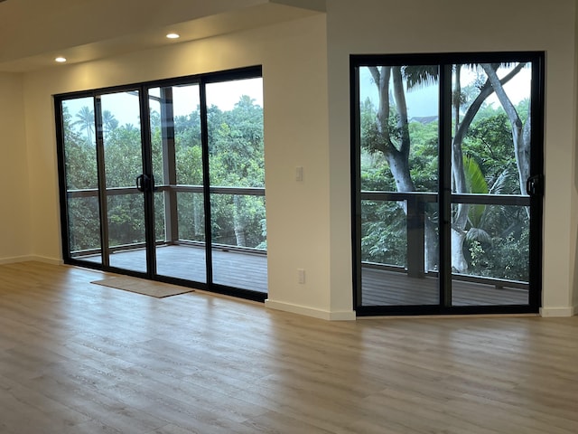 doorway featuring light hardwood / wood-style floors