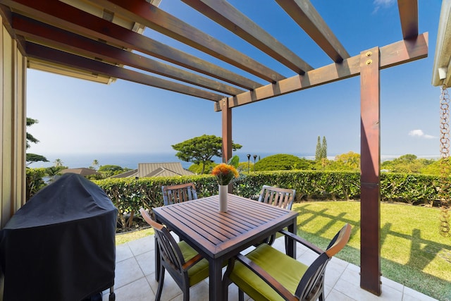 view of patio featuring a pergola and area for grilling