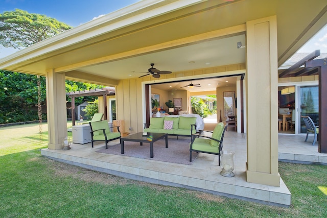 view of patio featuring an outdoor living space