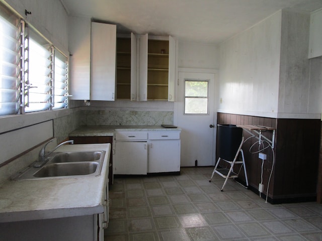 kitchen with white cabinets and sink