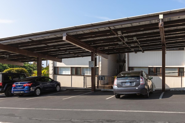 view of car parking with a carport