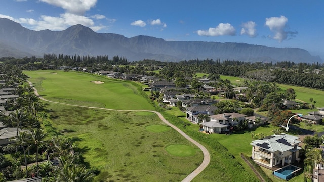 aerial view with a mountain view