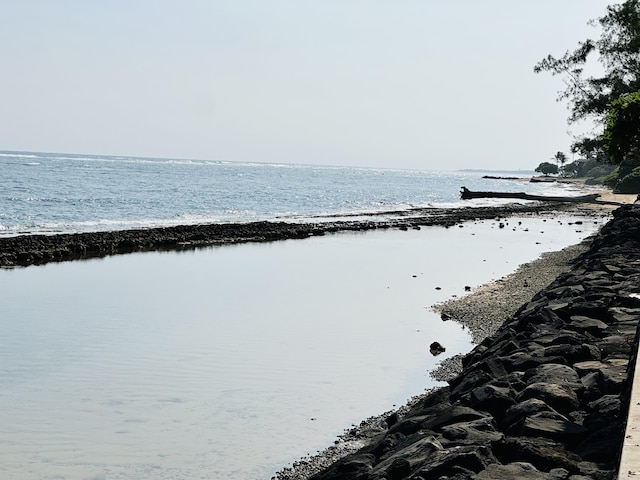 view of water feature featuring a beach view