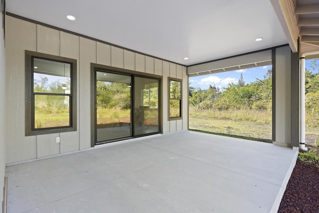 view of unfurnished sunroom