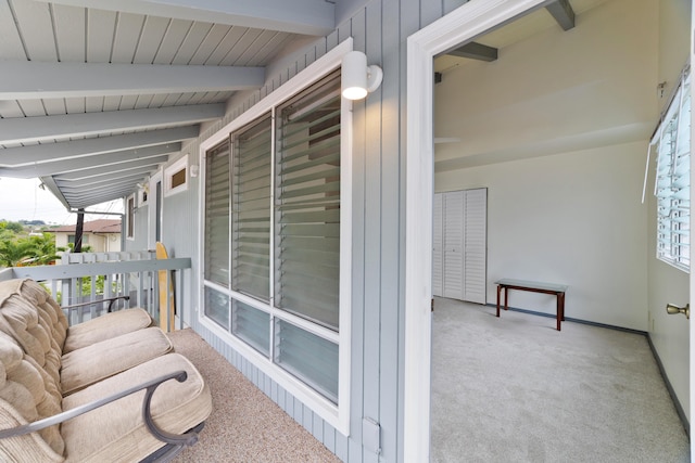 balcony featuring covered porch