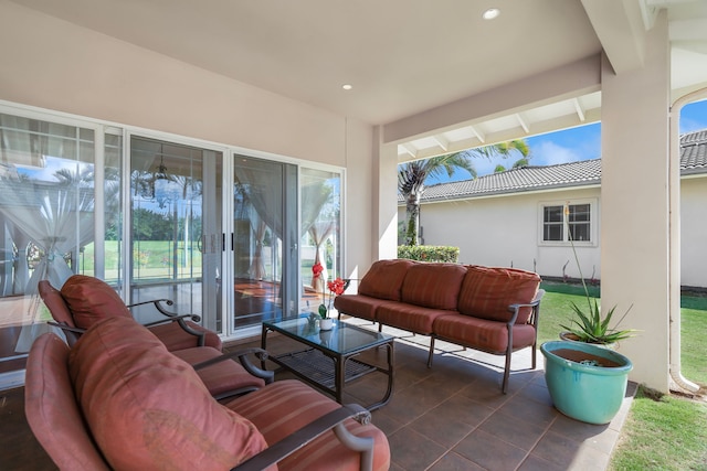 view of patio featuring an outdoor living space