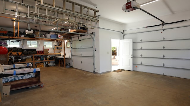 garage featuring a garage door opener