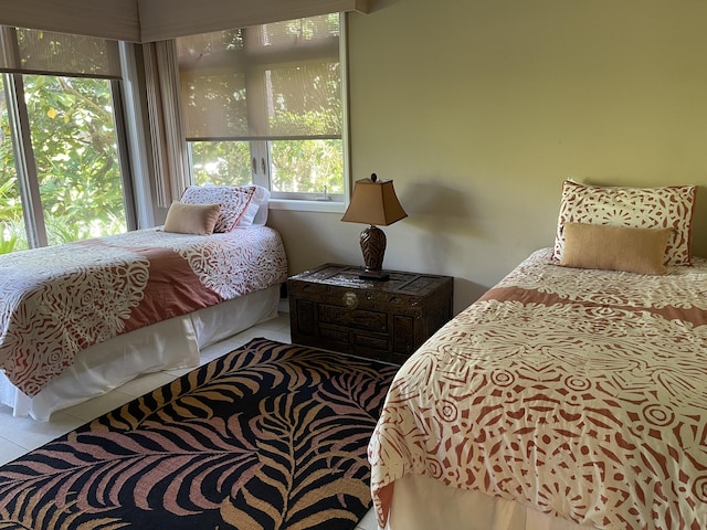 bedroom featuring tile patterned floors