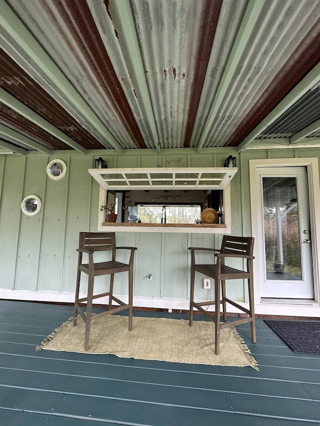 deck featuring outdoor dry bar