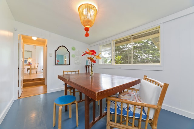 dining room featuring dark hardwood / wood-style flooring