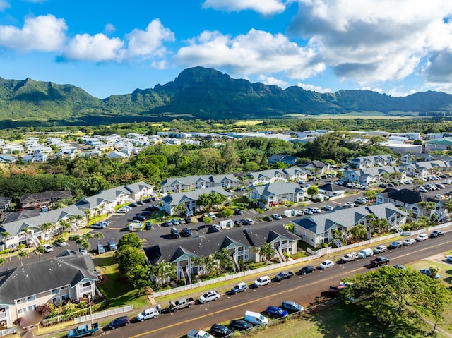 bird's eye view featuring a mountain view