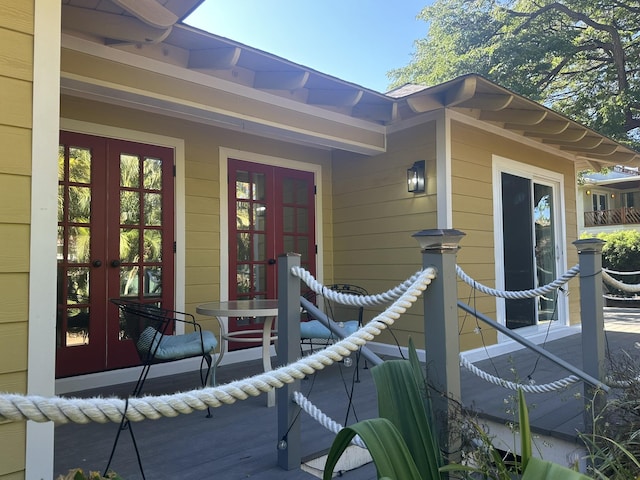 exterior space featuring french doors