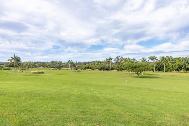 view of property's community featuring a lawn