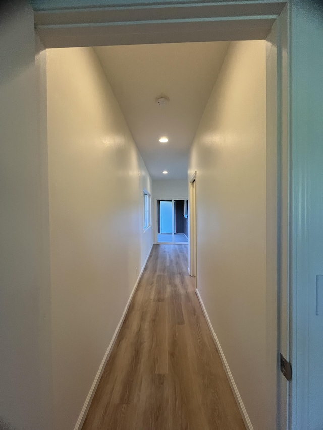 hall featuring hardwood / wood-style flooring