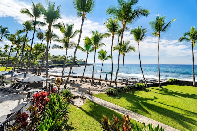 water view featuring a beach view