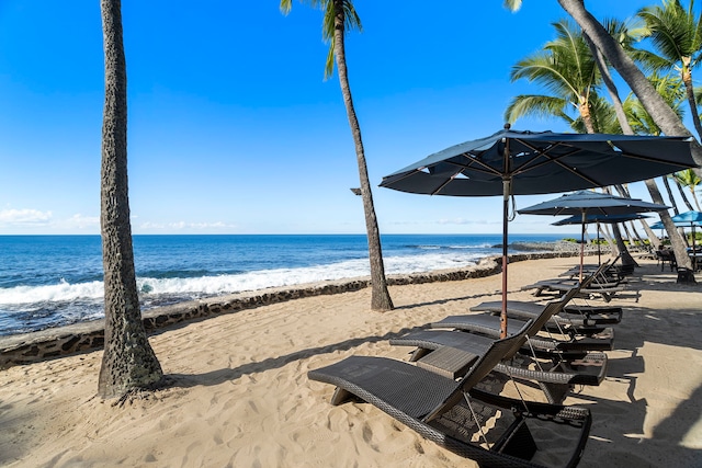 water view featuring a beach view