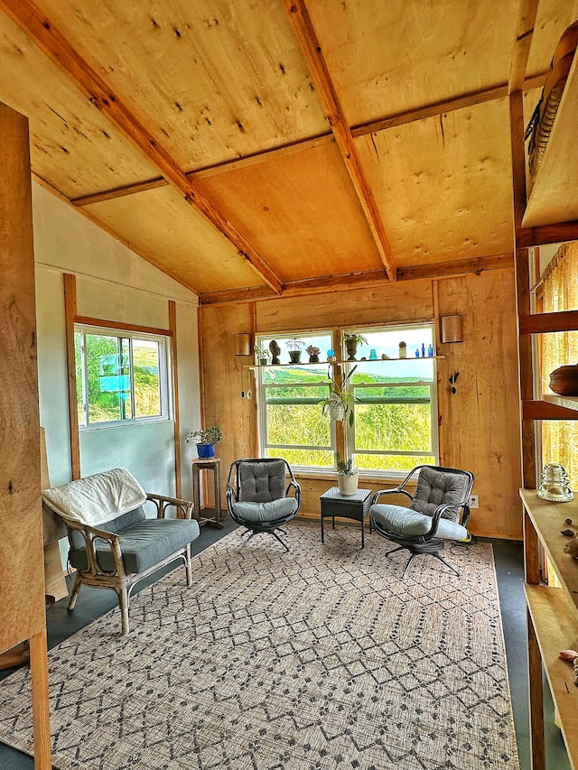 interior space with a wealth of natural light and lofted ceiling