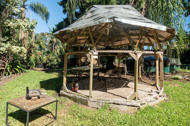 view of yard featuring a gazebo