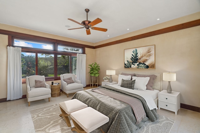 bedroom with ceiling fan