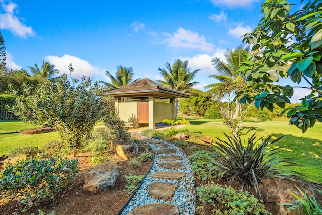 view of yard featuring a gazebo