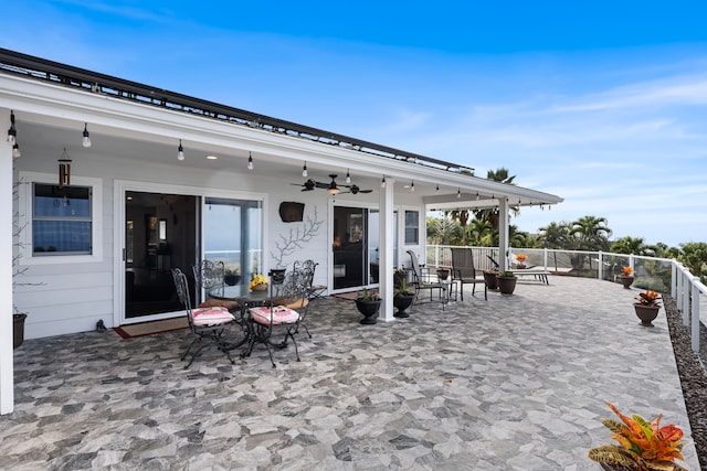 view of patio / terrace with ceiling fan